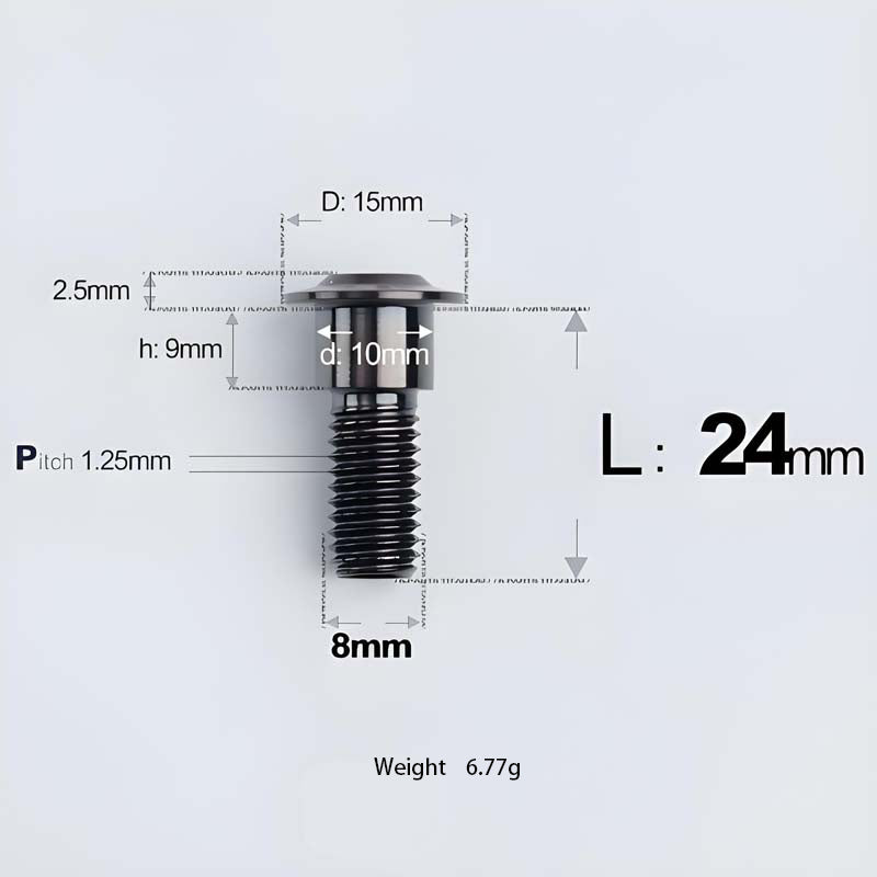 M8x13-48mm Titanium Shoulder Bolts for Motorcycle - Black