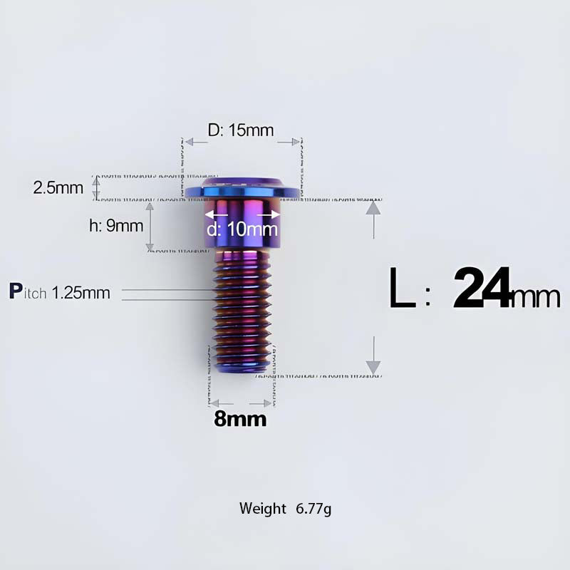 M8x13-48mm Titanium Shoulder Bolts for Motorcycle - Blue