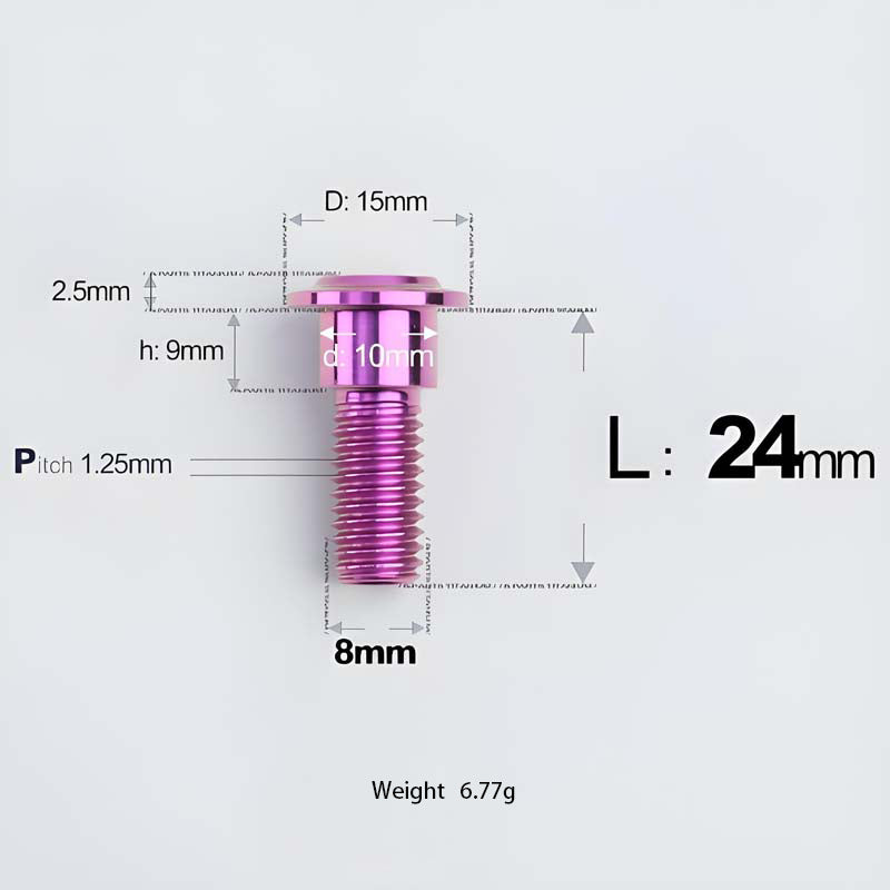 M8x13-48mm Titanium Shoulder Bolts for Motorcycle - Purple