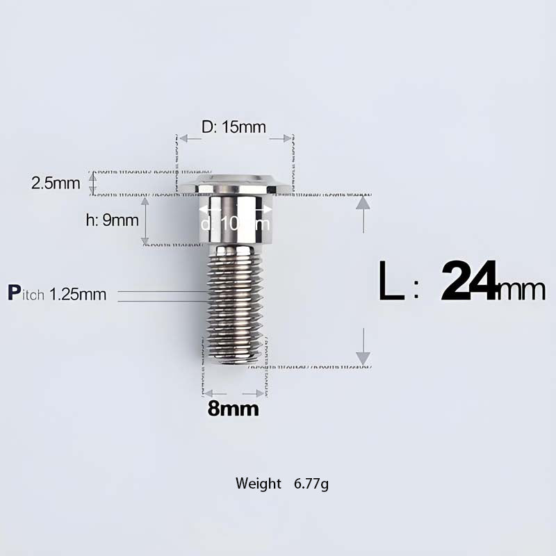 M8x13-48mm Titanium Shoulder Bolts for Motorcycle - TI