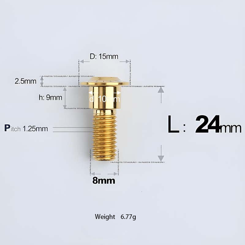 M8x13-48mm Gold Titanium Shoulder Bolts for Motorcycle