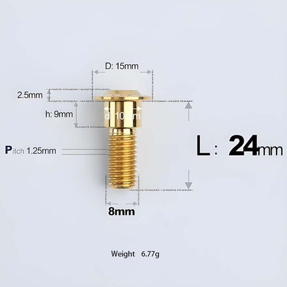 M8x13-48mm Gold Titanium Shoulder Bolts for Motorcycle