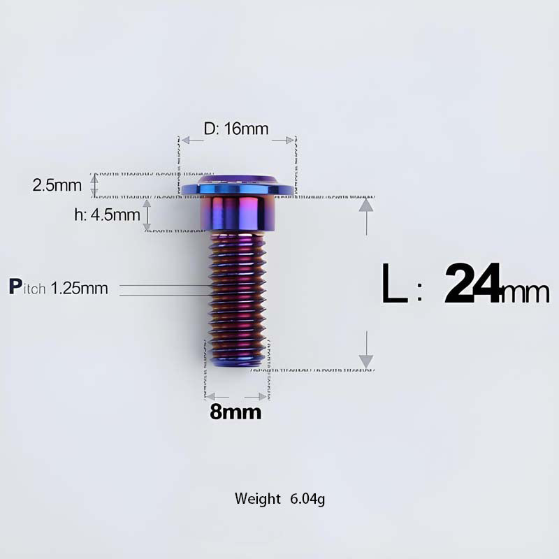 M8x13-48mm Titanium Shoulder Bolts for Motorcycle - Blue