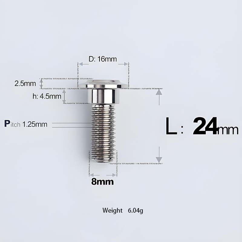 M8x13-48mm Titanium Shoulder Bolts for Motorcycle - TI