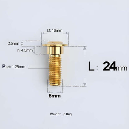 M8x13-48mm Gold Titanium Shoulder Bolts for Motorcycle
