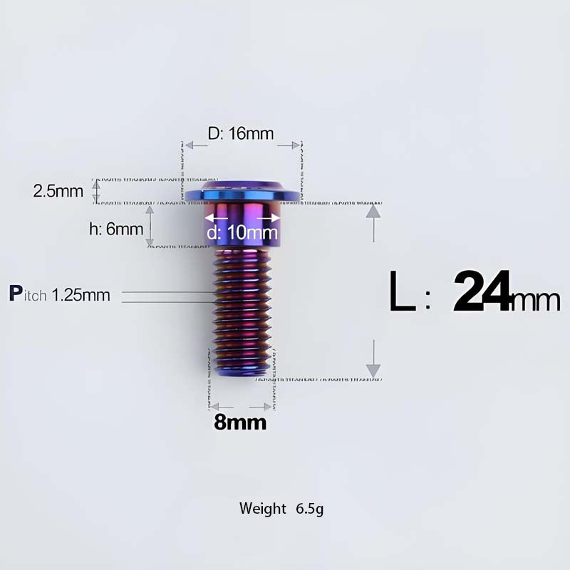 M8x13-48mm Titanium Shoulder Bolts for Motorcycle - Blue