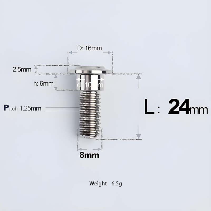 M8x13-48mm Titanium Shoulder Bolts for Motorcycle - TI