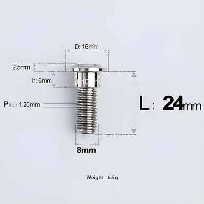 M8x13-48mm Titanium Shoulder Bolts for Motorcycle - TI
