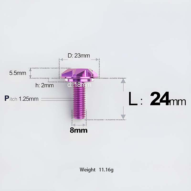 M8x13-48mm Titanium Shoulder Bolts for Motorcycle - Purple