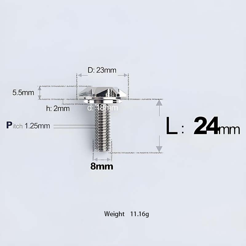 M8x13-48mm Titanium Shoulder Bolts for Motorcycle - TI