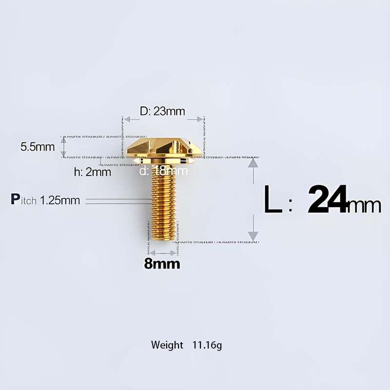 M8x13-48mm Gold Titanium Shoulder Bolts for Motorcycle