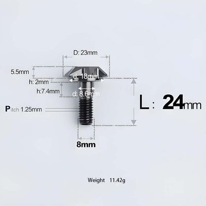 M8x13-48mm Titanium Shoulder Bolts for Motorcycle - Black