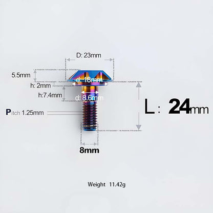M8x13-48mm Titanium Shoulder Bolts for Motorcycle - Blue