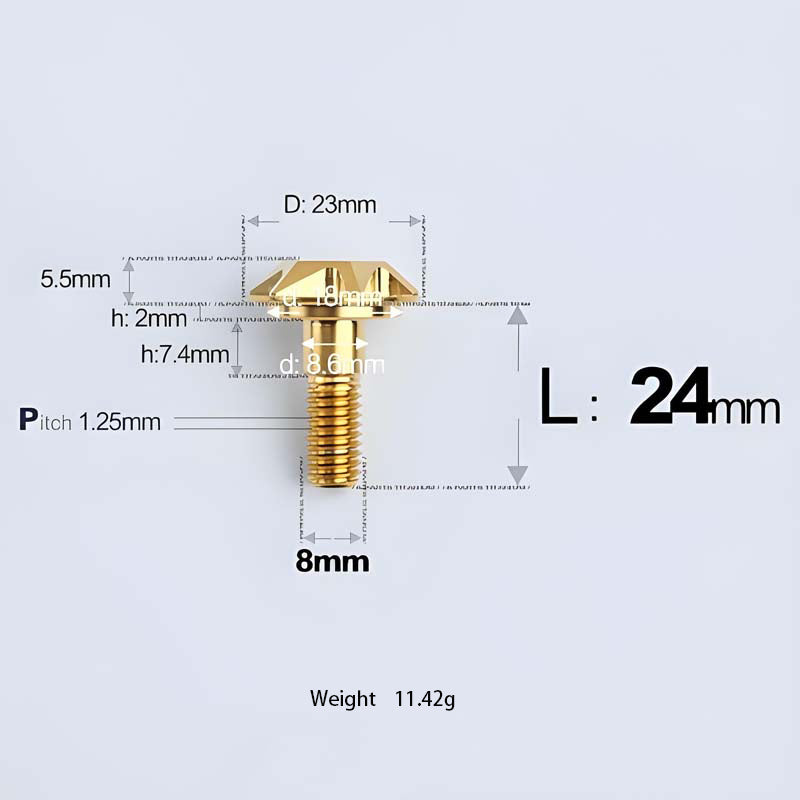 M8x13-48mm Gold Titanium Shoulder Bolts for Motorcycle