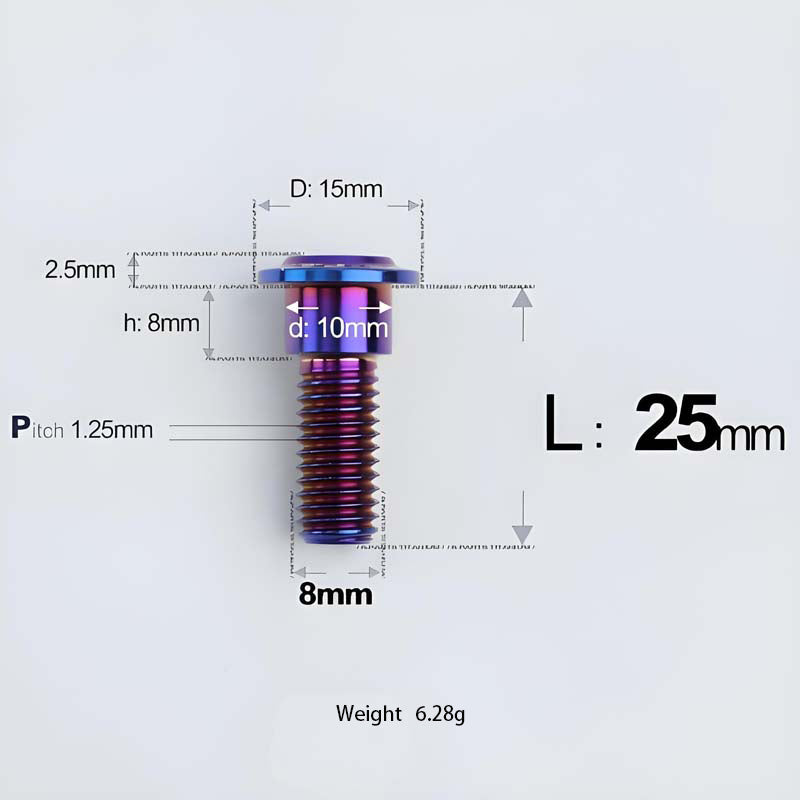 M8x13-48mm Titanium Shoulder Bolts for Motorcycle - Blue