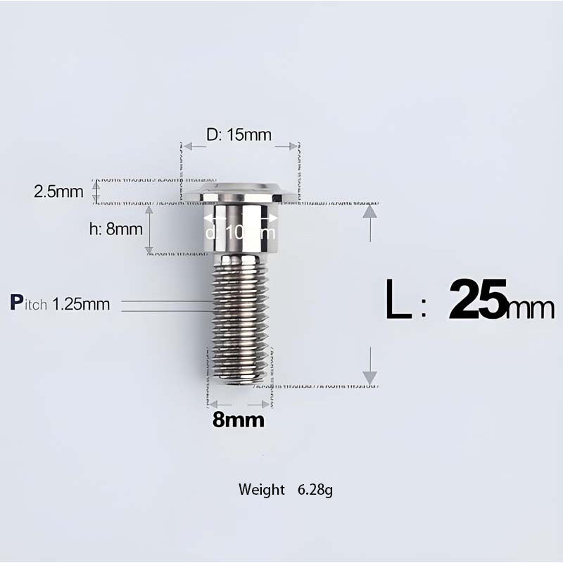 M8x13-48mm Titanium Shoulder Bolts for Motorcycle - TI