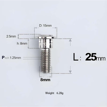 M8x13-48mm Titanium Shoulder Bolts for Motorcycle - TI