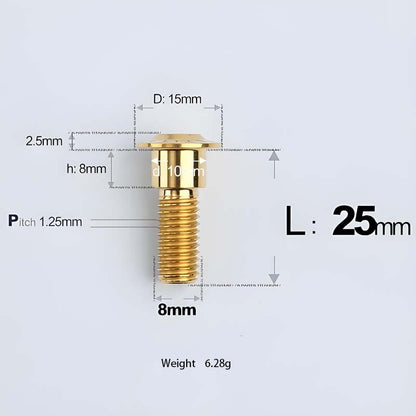 M8x13-48mm Gold Titanium Shoulder Bolts for Motorcycle