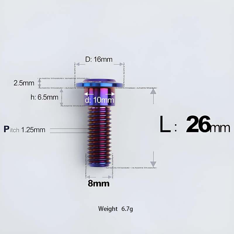 M8x13-48mm Titanium Shoulder Bolts for Motorcycle - Blue