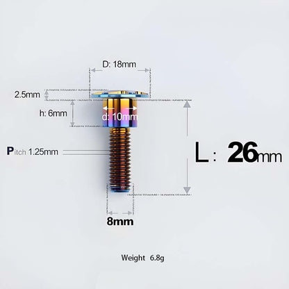 M8x13-48mm Titanium Shoulder Bolts for Motorcycle - Blue