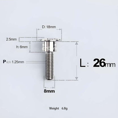 M8x13-48mm Titanium Shoulder Bolts for Motorcycle - TI