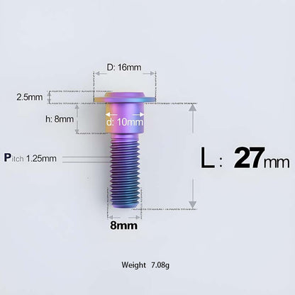 M8x13-48mm Titanium Shoulder Bolts for Motorcycle - Candy
