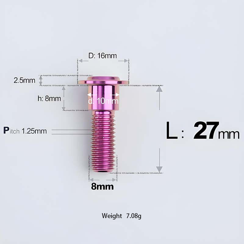 M8x13-48mm Titanium Shoulder Bolts for Motorcycle - Purple
