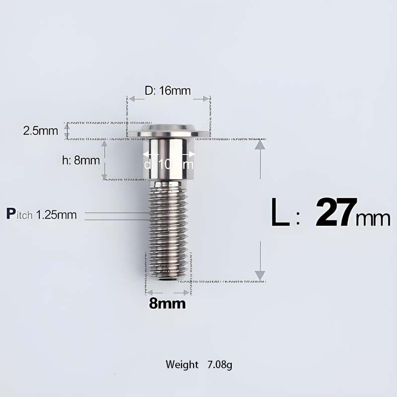 M8x13-48mm Titanium Shoulder Bolts for Motorcycle - TI
