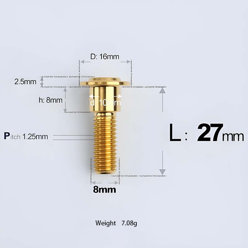 M8x13-48mm Gold Titanium Shoulder Bolts for Motorcycle