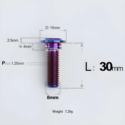 M8x13-48mm Titanium Shoulder Bolts for Motorcycle - Blue