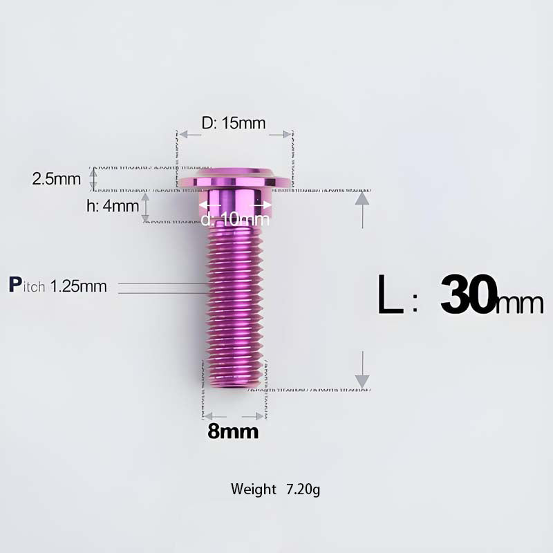 M8x13-48mm Titanium Shoulder Bolts for Motorcycle - Purple