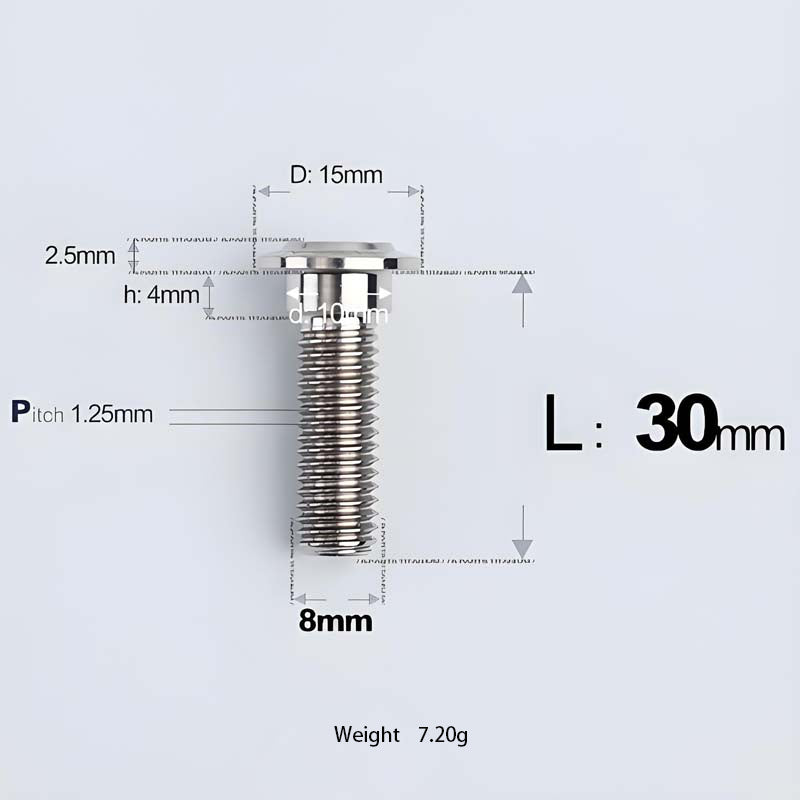 M8x13-48mm Titanium Shoulder Bolts for Motorcycle - TI