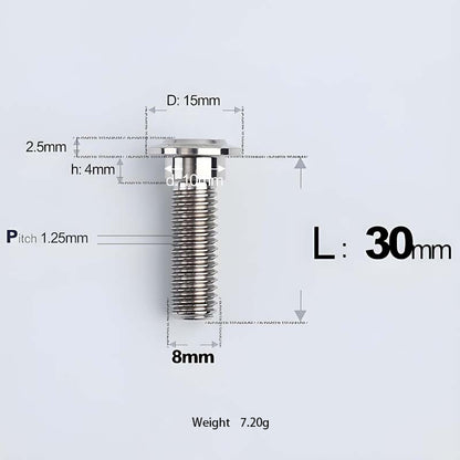 M8x13-48mm Titanium Shoulder Bolts for Motorcycle - TI