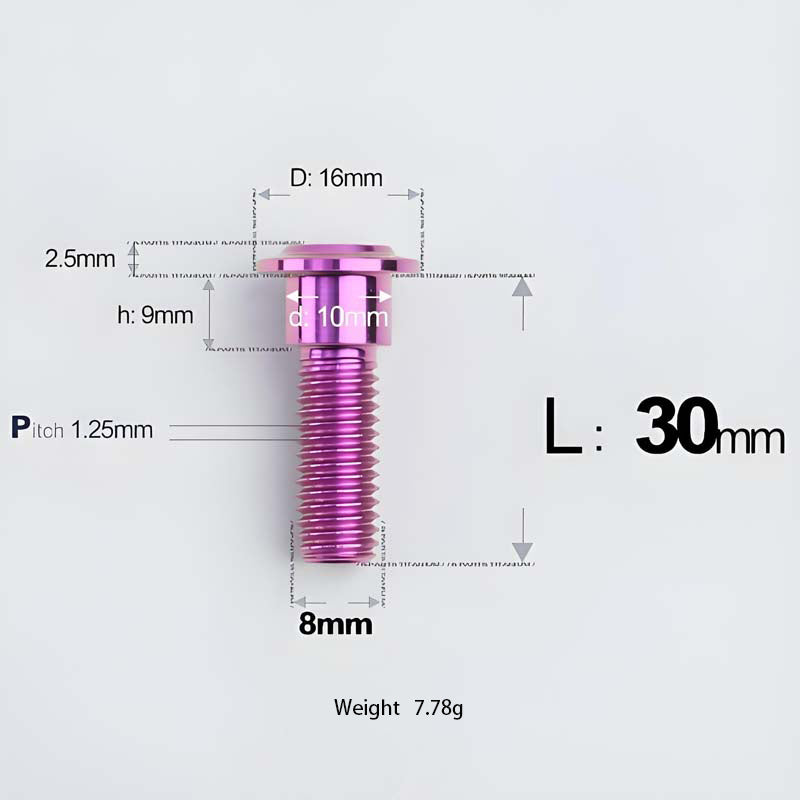 M8x13-48mm Titanium Shoulder Bolts for Motorcycle - Purple