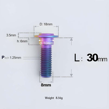 M8x13-48mm Titanium Shoulder Bolts for Motorcycle - Candy