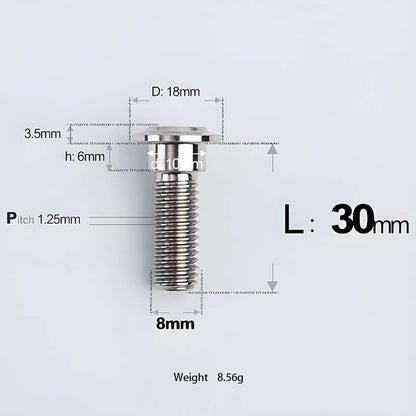 M8x13-48mm Titanium Shoulder Bolts for Motorcycle - TI