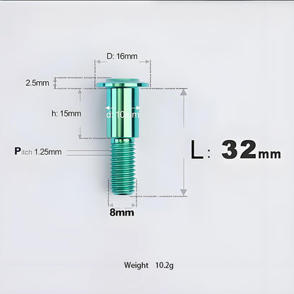 M8x13-48mm Titanium Shoulder Bolts for Motorcycle - Green
