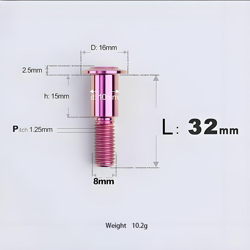 M8x13-48mm Titanium Shoulder Bolts for Motorcycle - Purple