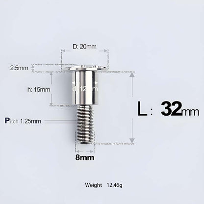 M8x13-48mm Titanium Shoulder Bolts for Motorcycle - TI