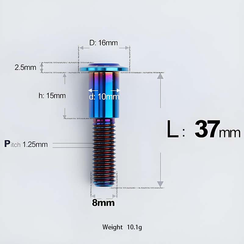 M8x13-48mm Titanium Shoulder Bolts for Motorcycle - Blue