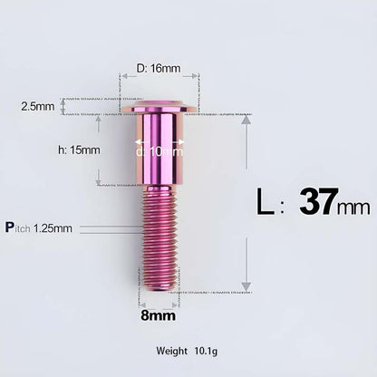 M8x13-48mm Titanium Shoulder Bolts for Motorcycle - Purple