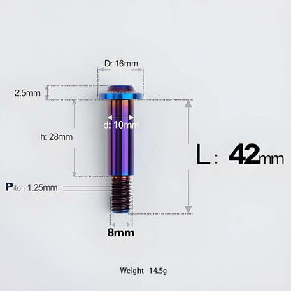 M8x13-48mm Titanium Shoulder Bolts for Motorcycle - Blue