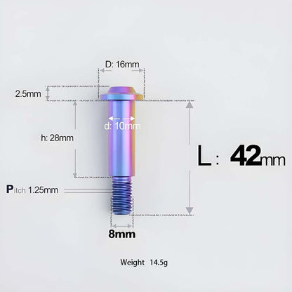 M8x13-48mm Titanium Shoulder Bolts for Motorcycle - Candy