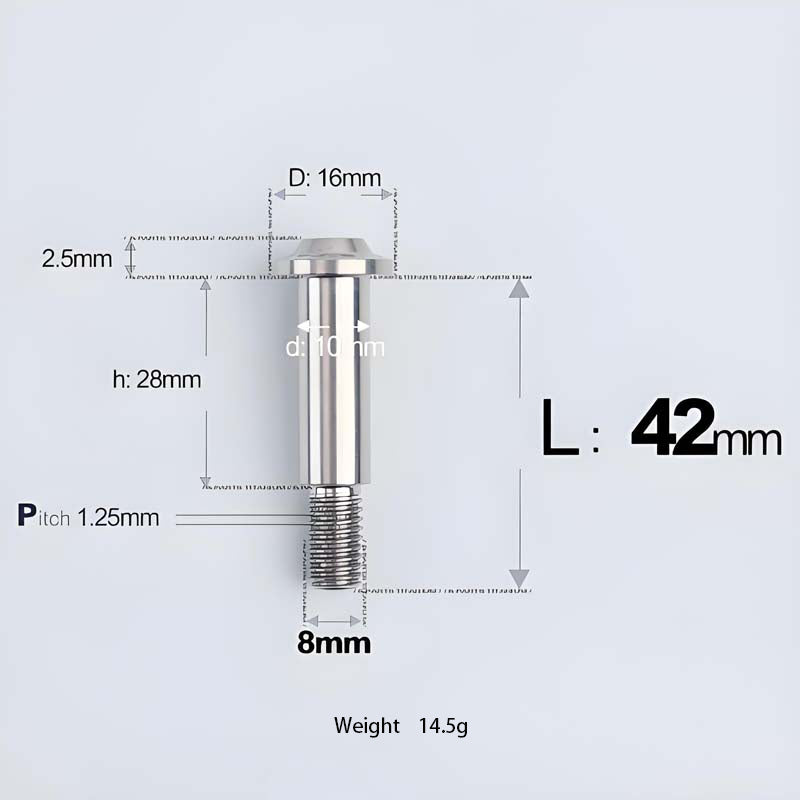 M8x13-48mm Titanium Shoulder Bolts for Motorcycle - TI