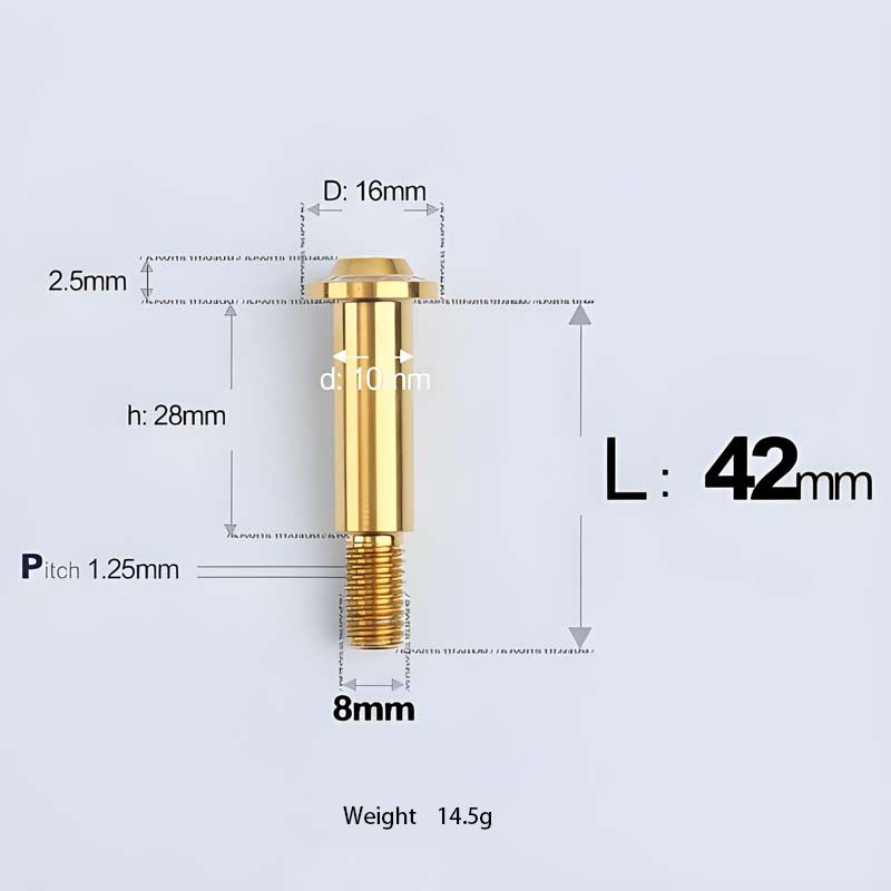 M8x13-48mm Gold Titanium Shoulder Bolts for Motorcycle