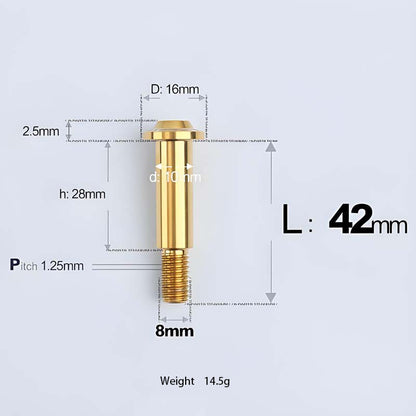 M8x13-48mm Gold Titanium Shoulder Bolts for Motorcycle