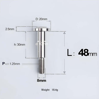 M8x13-48mm Titanium Shoulder Bolts for Motorcycle - TI