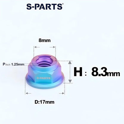 M8/M10/M12/M14 Titanium Alloy Flanged Self-Locking Nuts