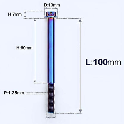 M8 x 10-120MM Titanium Alloy Bolts for Motorcycle