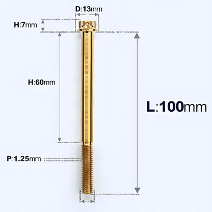 M8 x 10-120MM Titanium Alloy Bolts for Motorcycle